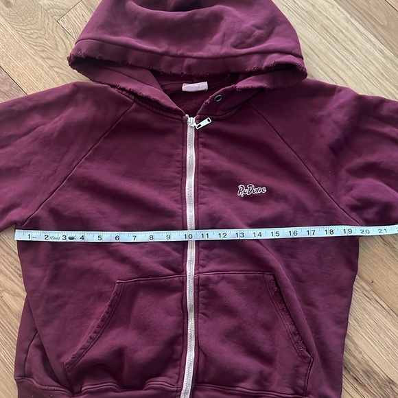 NWOT Redone Chain Stitch Distressed Hoodie Size Large - Picture 7 of 9